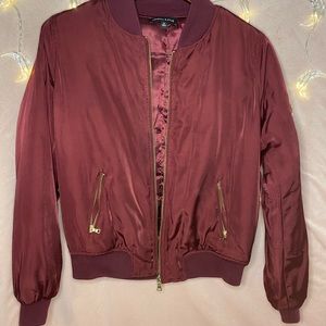 ☁️Kendall & Kylie Wine colrd. bomber jacket